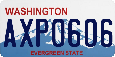 WA license plate AXP0606