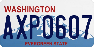 WA license plate AXP0607