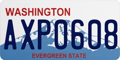 WA license plate AXP0608