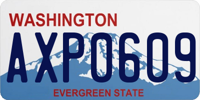 WA license plate AXP0609