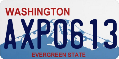 WA license plate AXP0613