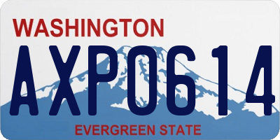 WA license plate AXP0614