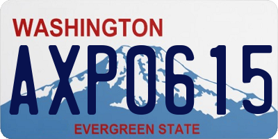 WA license plate AXP0615