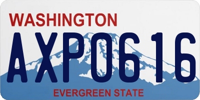 WA license plate AXP0616