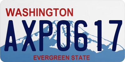 WA license plate AXP0617