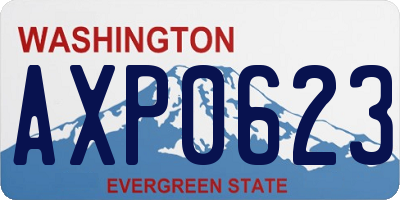WA license plate AXP0623