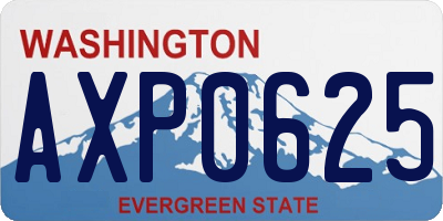 WA license plate AXP0625