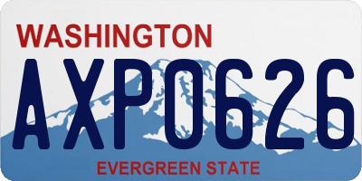 WA license plate AXP0626