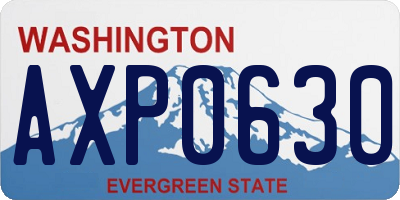 WA license plate AXP0630