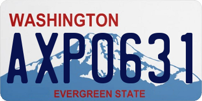 WA license plate AXP0631