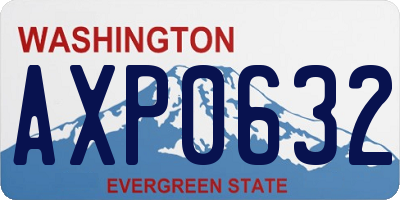 WA license plate AXP0632