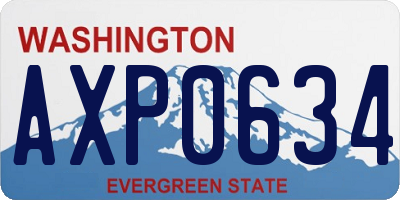 WA license plate AXP0634
