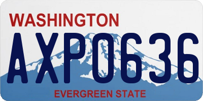 WA license plate AXP0636