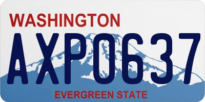 WA license plate AXP0637