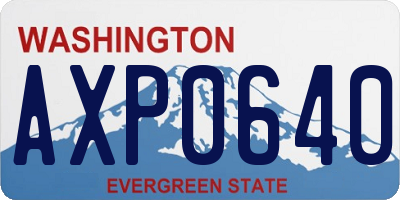 WA license plate AXP0640
