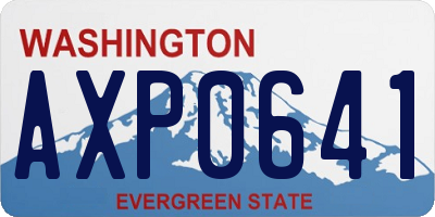 WA license plate AXP0641