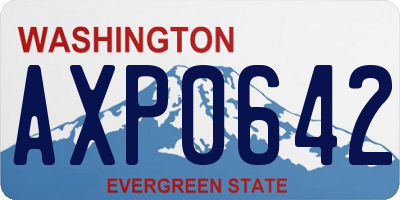 WA license plate AXP0642