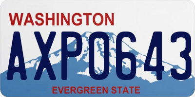 WA license plate AXP0643
