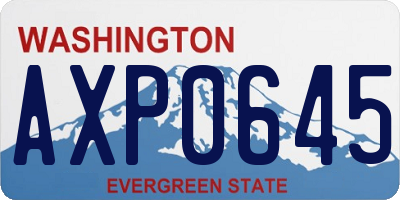WA license plate AXP0645