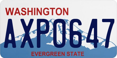 WA license plate AXP0647