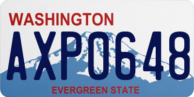 WA license plate AXP0648