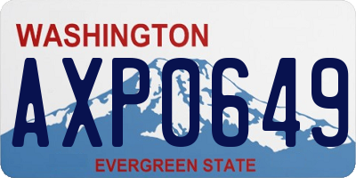WA license plate AXP0649