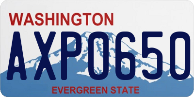 WA license plate AXP0650