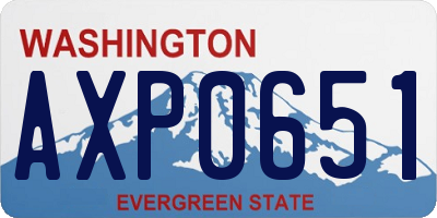 WA license plate AXP0651