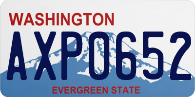 WA license plate AXP0652