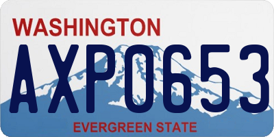 WA license plate AXP0653