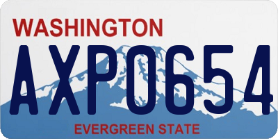 WA license plate AXP0654