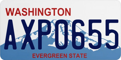 WA license plate AXP0655