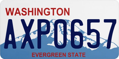 WA license plate AXP0657