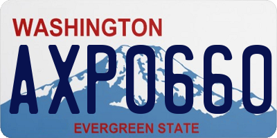WA license plate AXP0660