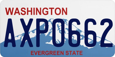 WA license plate AXP0662