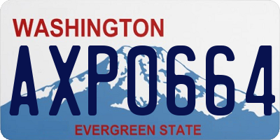 WA license plate AXP0664