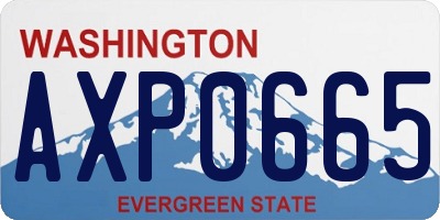 WA license plate AXP0665