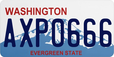 WA license plate AXP0666