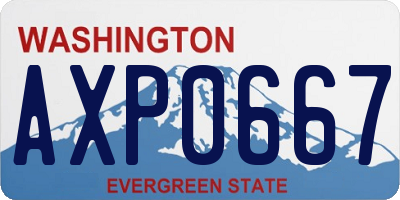 WA license plate AXP0667