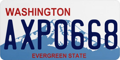 WA license plate AXP0668