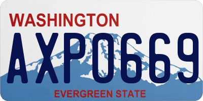 WA license plate AXP0669
