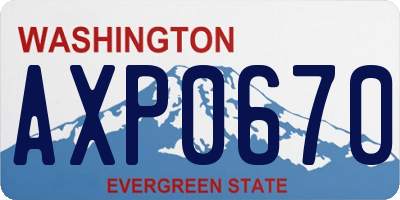 WA license plate AXP0670