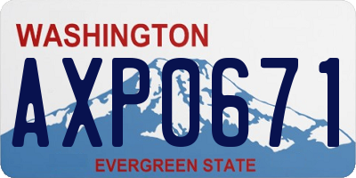 WA license plate AXP0671