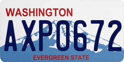 WA license plate AXP0672