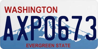 WA license plate AXP0673