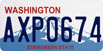 WA license plate AXP0674