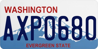 WA license plate AXP0680
