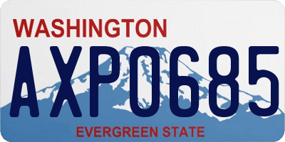 WA license plate AXP0685