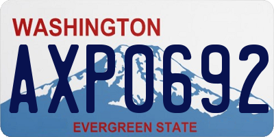 WA license plate AXP0692