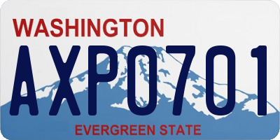 WA license plate AXP0701